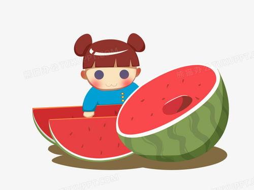 吃瓜娃娃上色图片